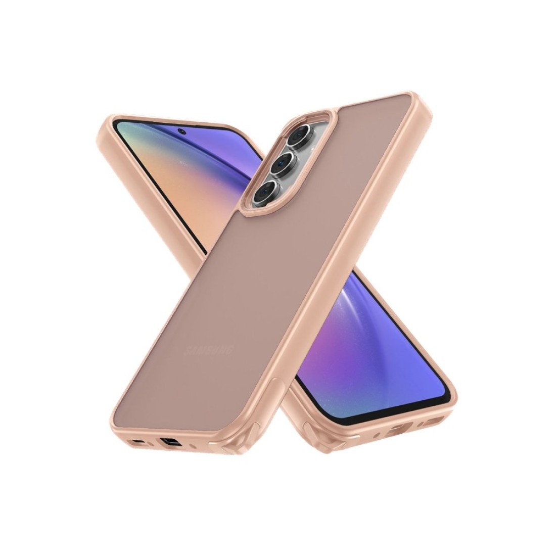 Samsung Galaxy A04S Kılıf Elegant Kapak - Pudra