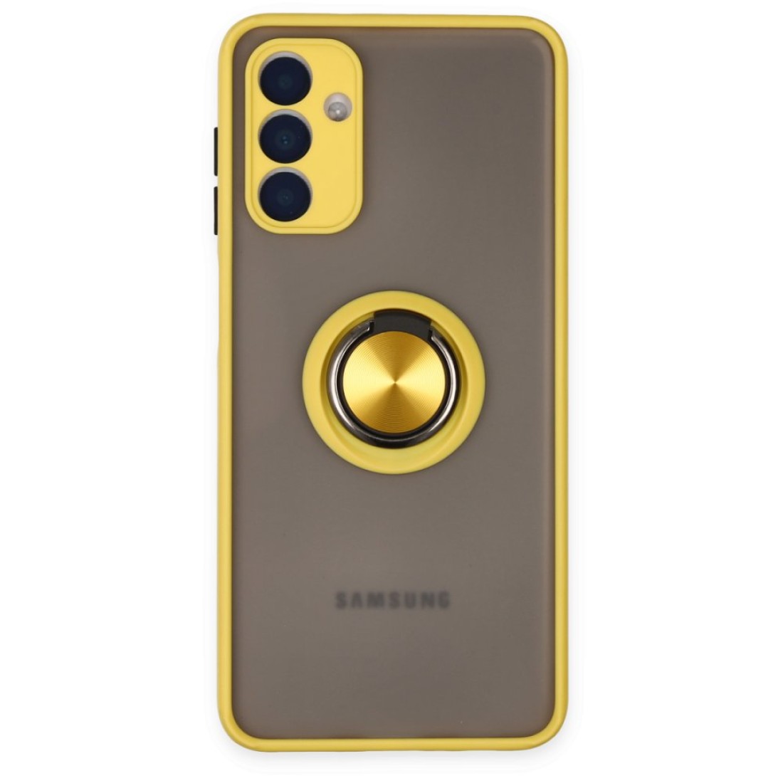 Samsung Galaxy A04S Kılıf Montreal Yüzüklü Silikon Kapak - Sarı
