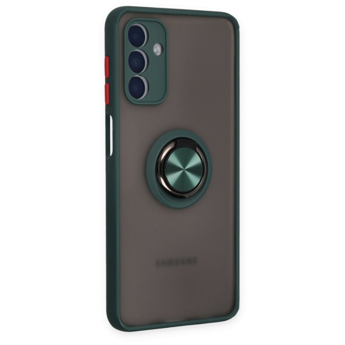 Samsung Galaxy A04S Kılıf Montreal Yüzüklü Silikon Kapak - Yeşil
