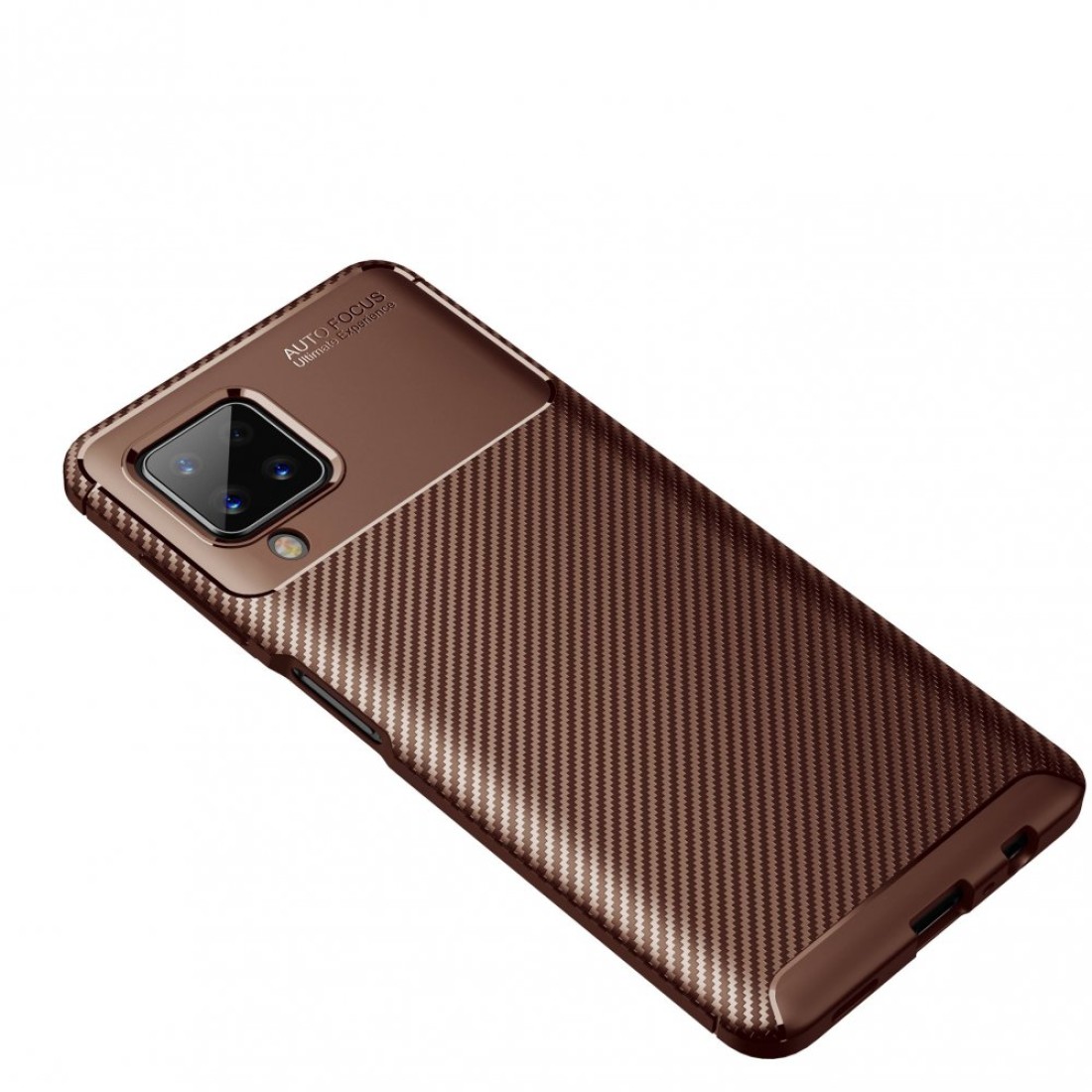 Samsung Galaxy M12 Kılıf Focus Karbon Silikon - Kahverengi