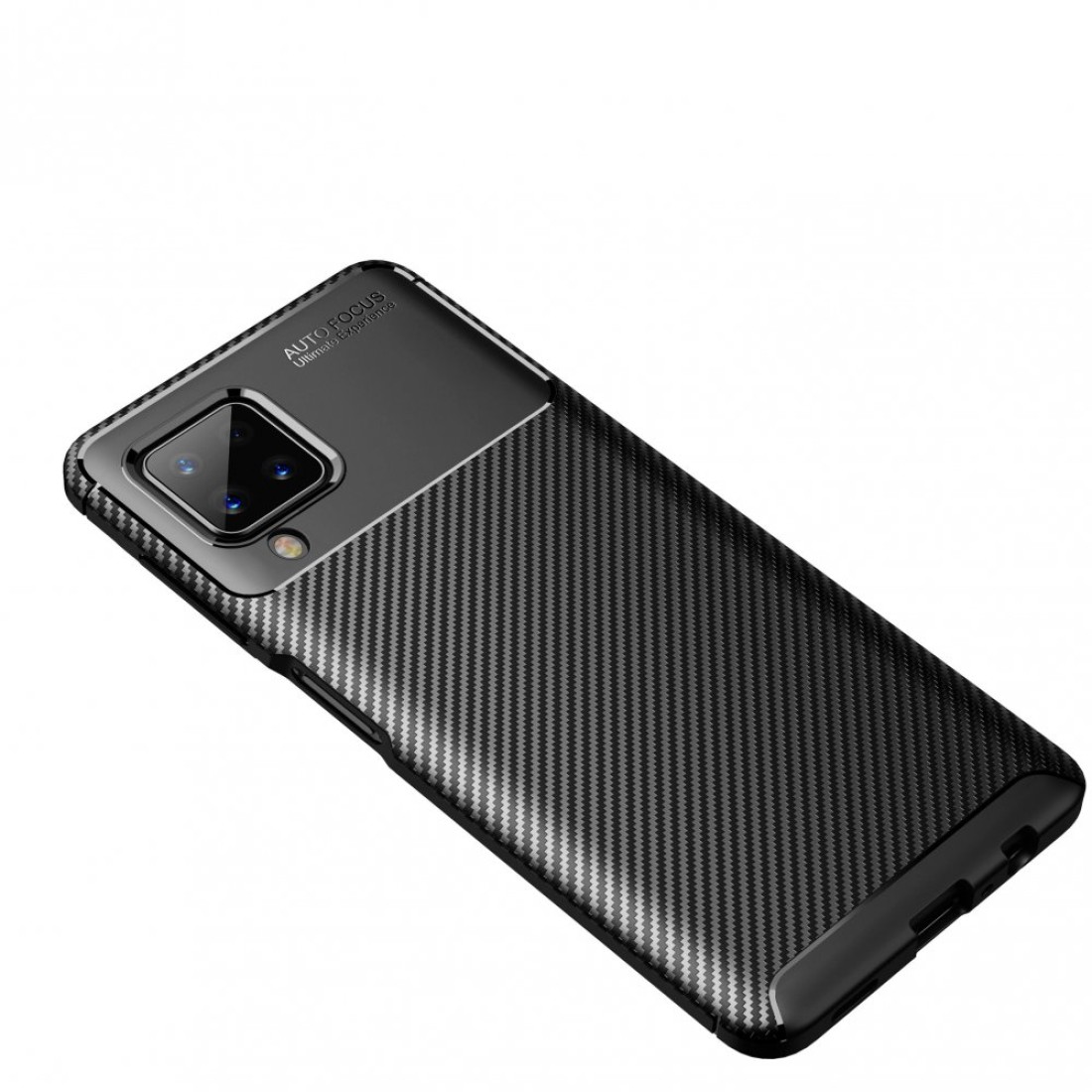 Samsung Galaxy A12 Kılıf Focus Karbon Silikon - Siyah