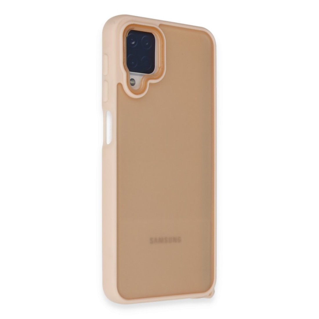 Samsung Galaxy A12 Kılıf Elegant Kapak - Pudra