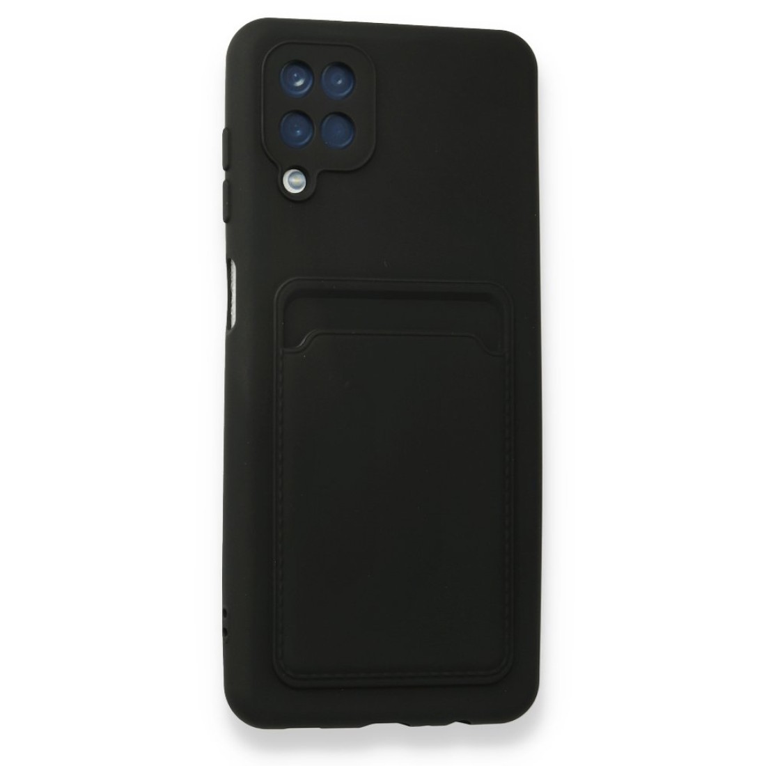 Samsung Galaxy A12 Kılıf Kelvin Kartvizitli Silikon - Siyah