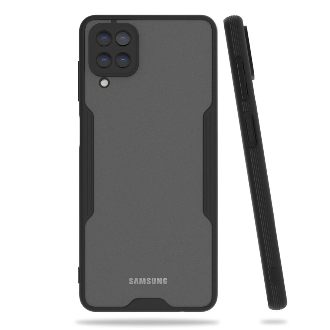 Samsung Galaxy A12 Kılıf Platin Silikon - Siyah