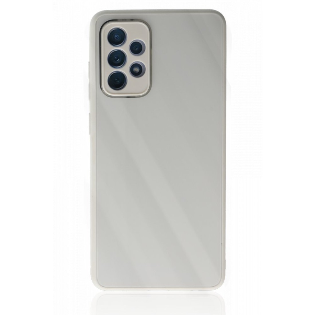 Samsung Galaxy A13 4G Kılıf Glass Kapak - Beyaz