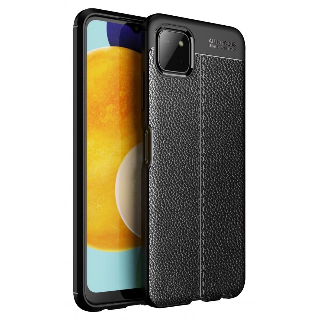 Samsung Galaxy M22 Kılıf Focus Derili Silikon - Siyah