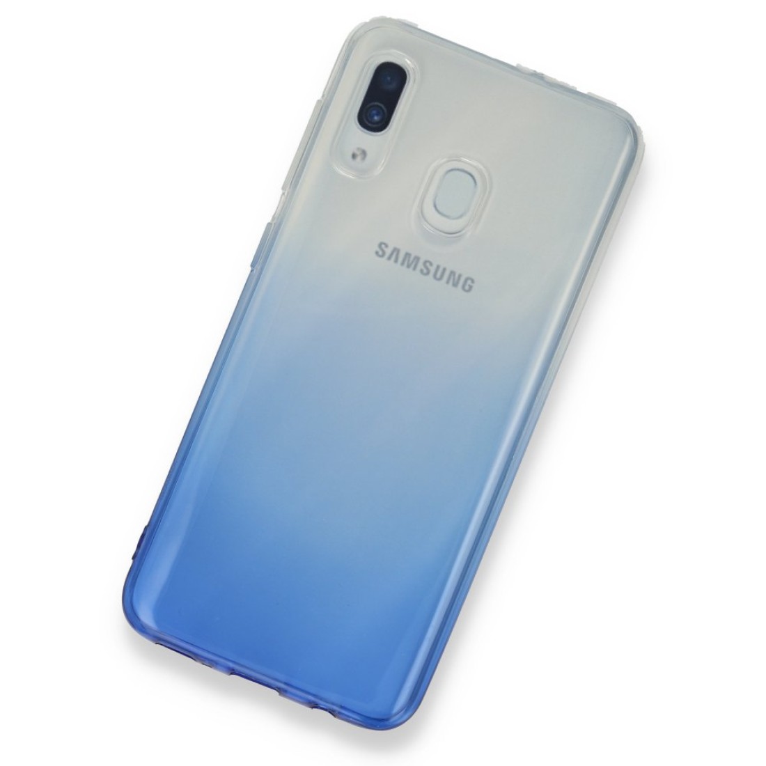 Samsung Galaxy A30 Kılıf Lüx Çift Renkli Silikon - Mavi