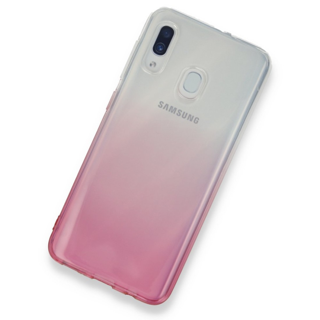 Samsung Galaxy A20 Kılıf Lüx Çift Renkli Silikon - Pembe