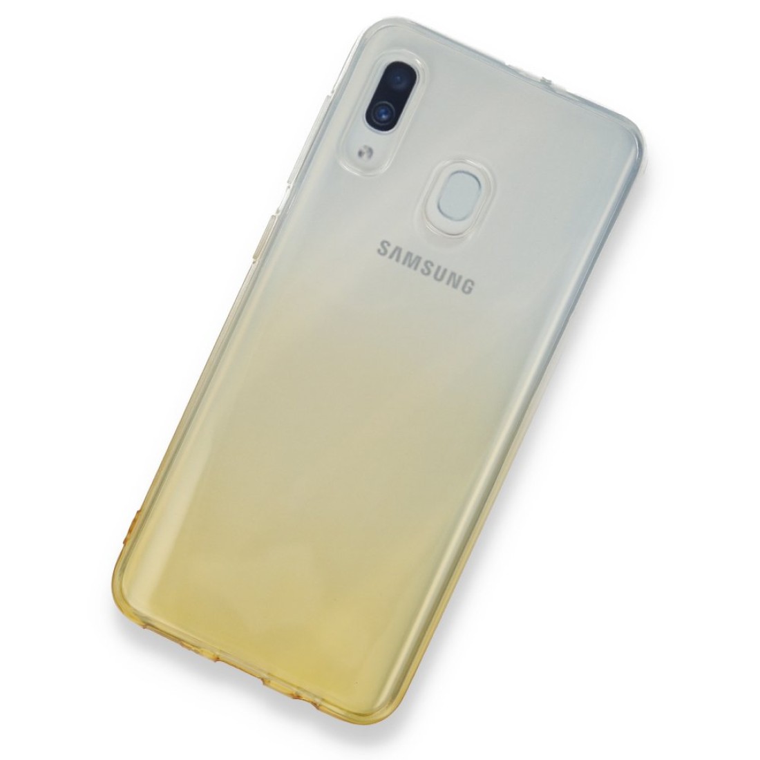 Samsung Galaxy A30 Kılıf Lüx Çift Renkli Silikon - Sarı