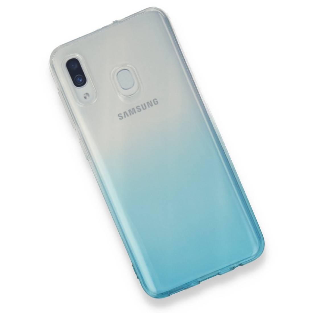 Samsung Galaxy A30 Kılıf Lüx Çift Renkli Silikon - Turkuaz