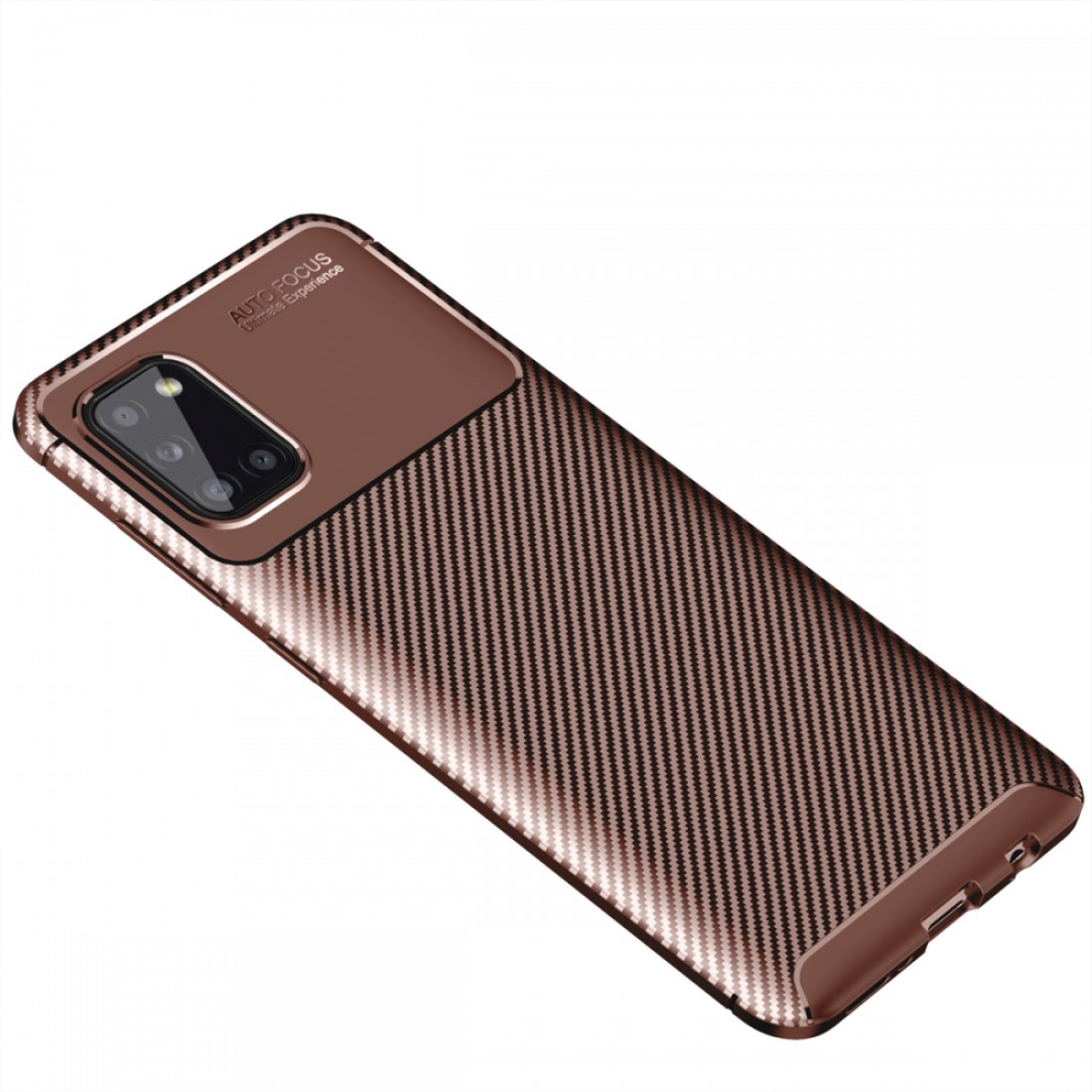 Samsung Galaxy A31 Kılıf Focus Karbon Silikon - Kahverengi