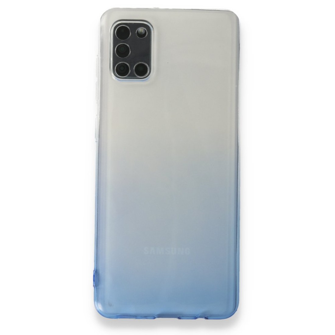 Samsung Galaxy A31 Kılıf Lüx Çift Renkli Silikon - Mavi
