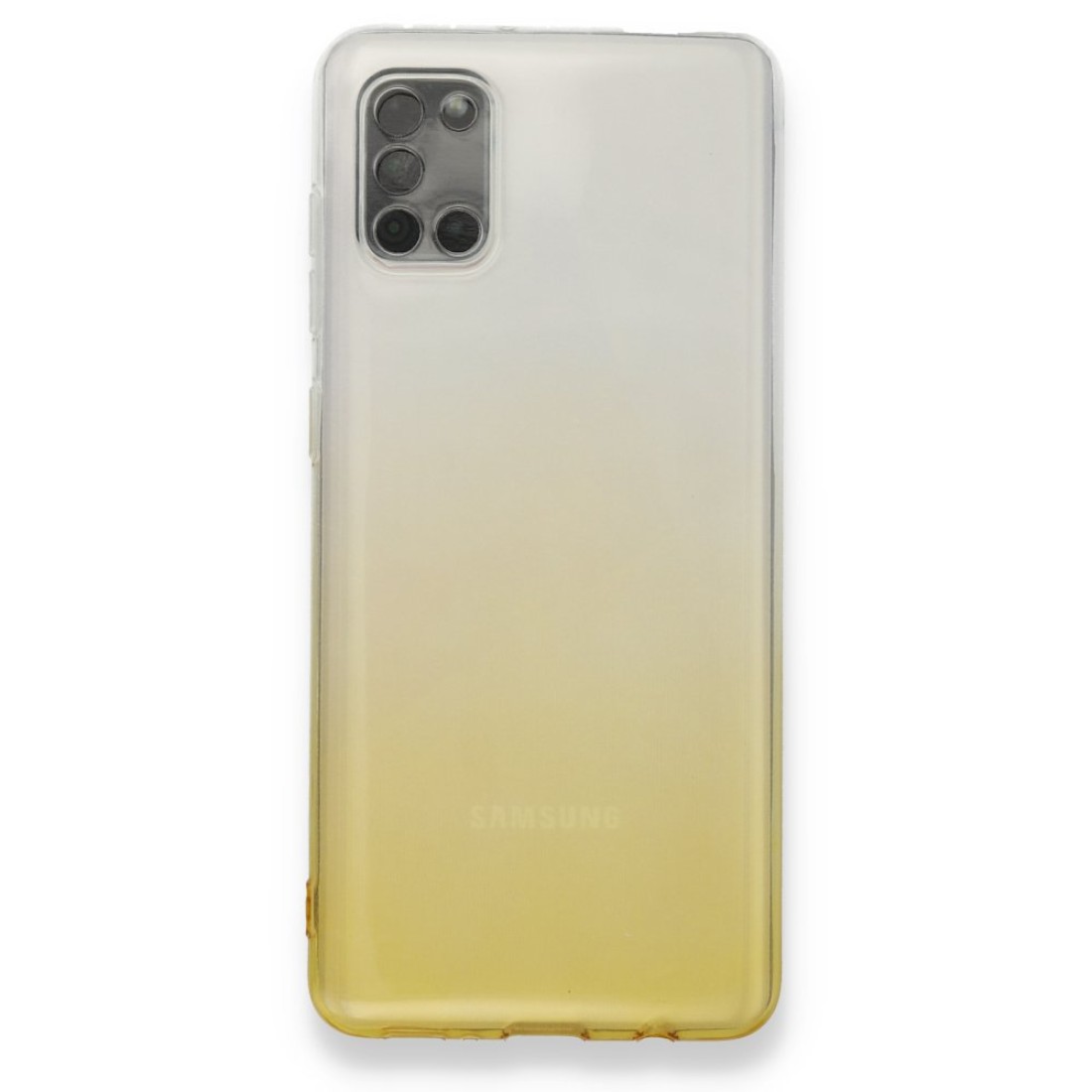 Samsung Galaxy A31 Kılıf Lüx Çift Renkli Silikon - Sarı