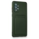 Samsung Galaxy A23 4G Kılıf Kelvin Kartvizitli Silikon - Koyu Yeşil
