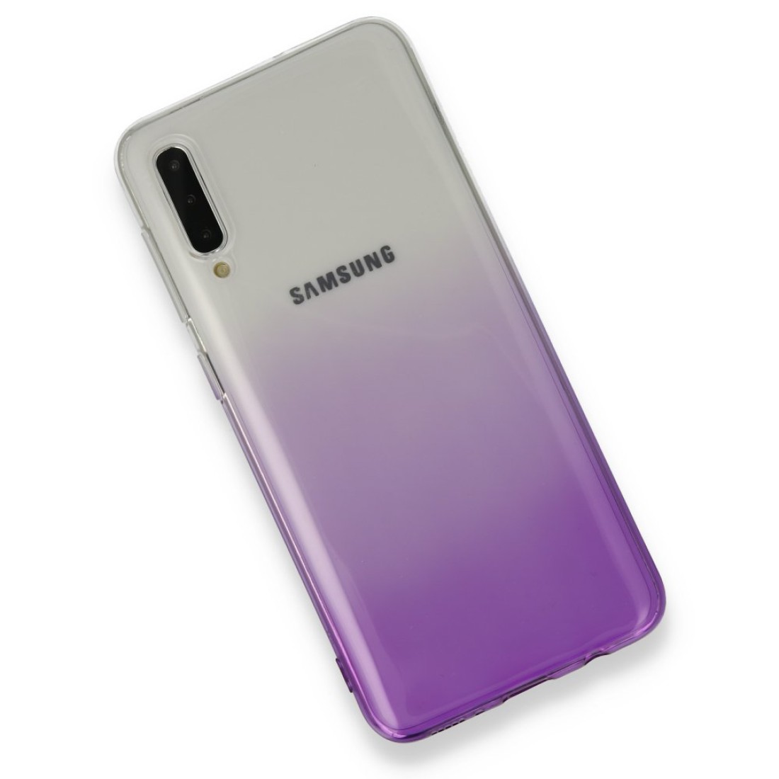 Samsung Galaxy A30S Kılıf Lüx Çift Renkli Silikon - Mor