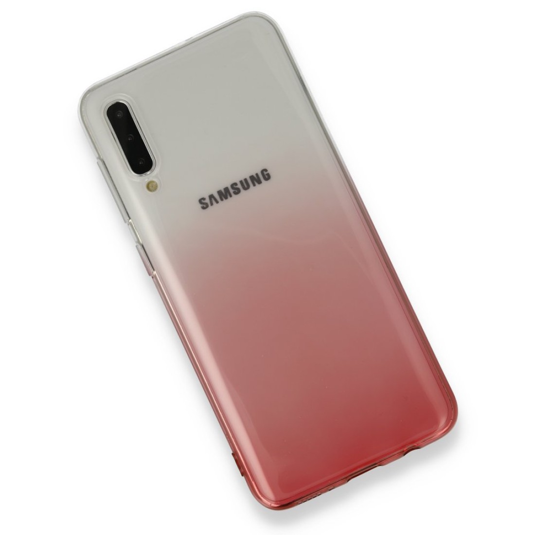 Samsung Galaxy A50S Kılıf Lüx Çift Renkli Silikon - Pembe