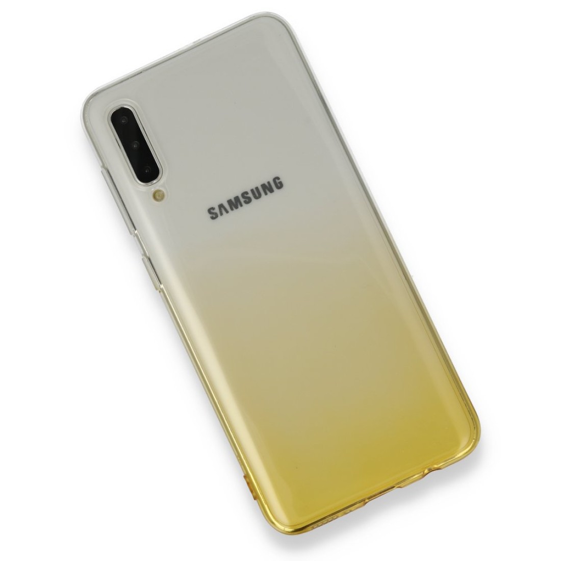 Samsung Galaxy A30S Kılıf Lüx Çift Renkli Silikon - Sarı