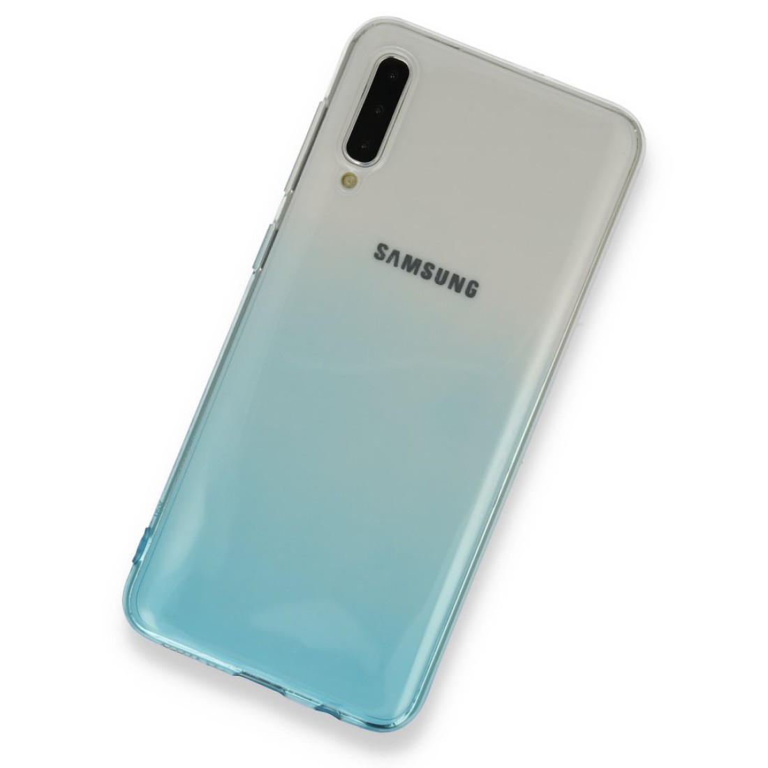 Samsung Galaxy A50S Kılıf Lüx Çift Renkli Silikon - Turkuaz