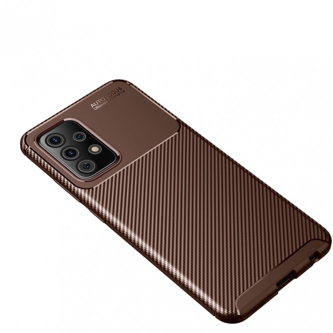 Samsung Galaxy A52 Kılıf Focus Karbon Silikon - Kahverengi
