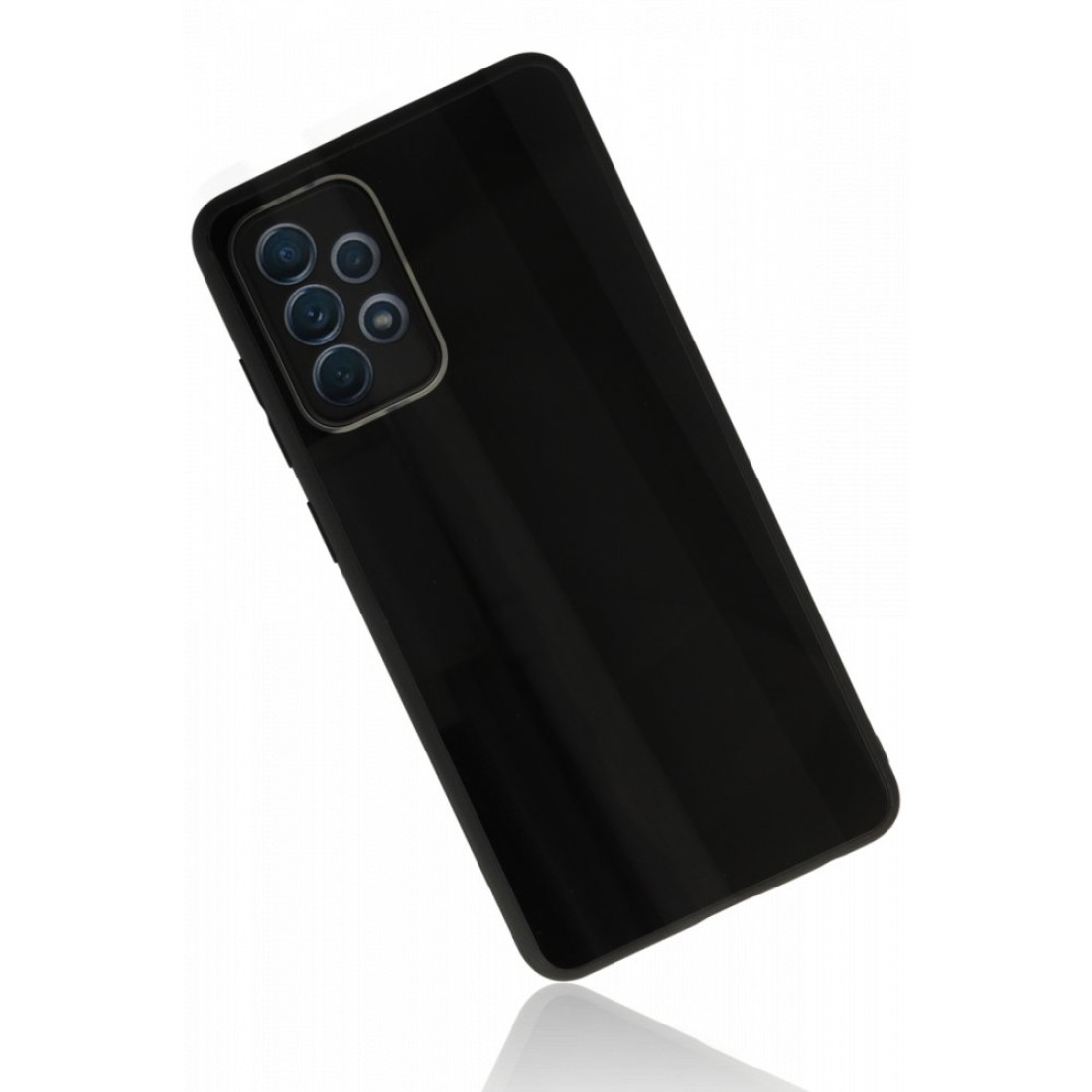 Samsung Galaxy A52S Kılıf Glass Kapak - Siyah