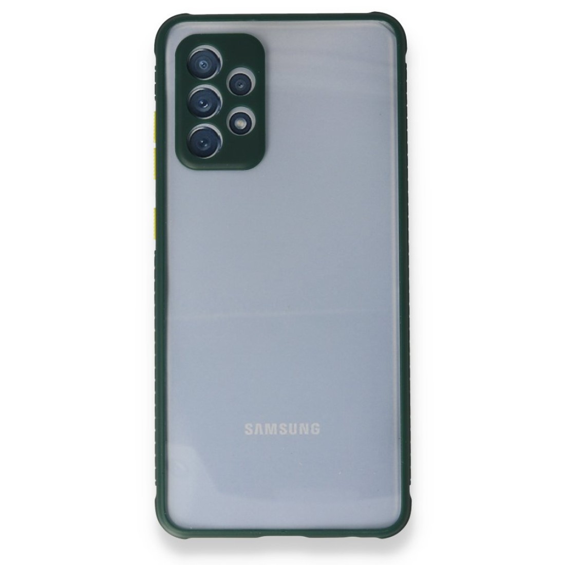 Samsung Galaxy A52 Kılıf Miami Şeffaf Silikon  - Koyu Yeşil