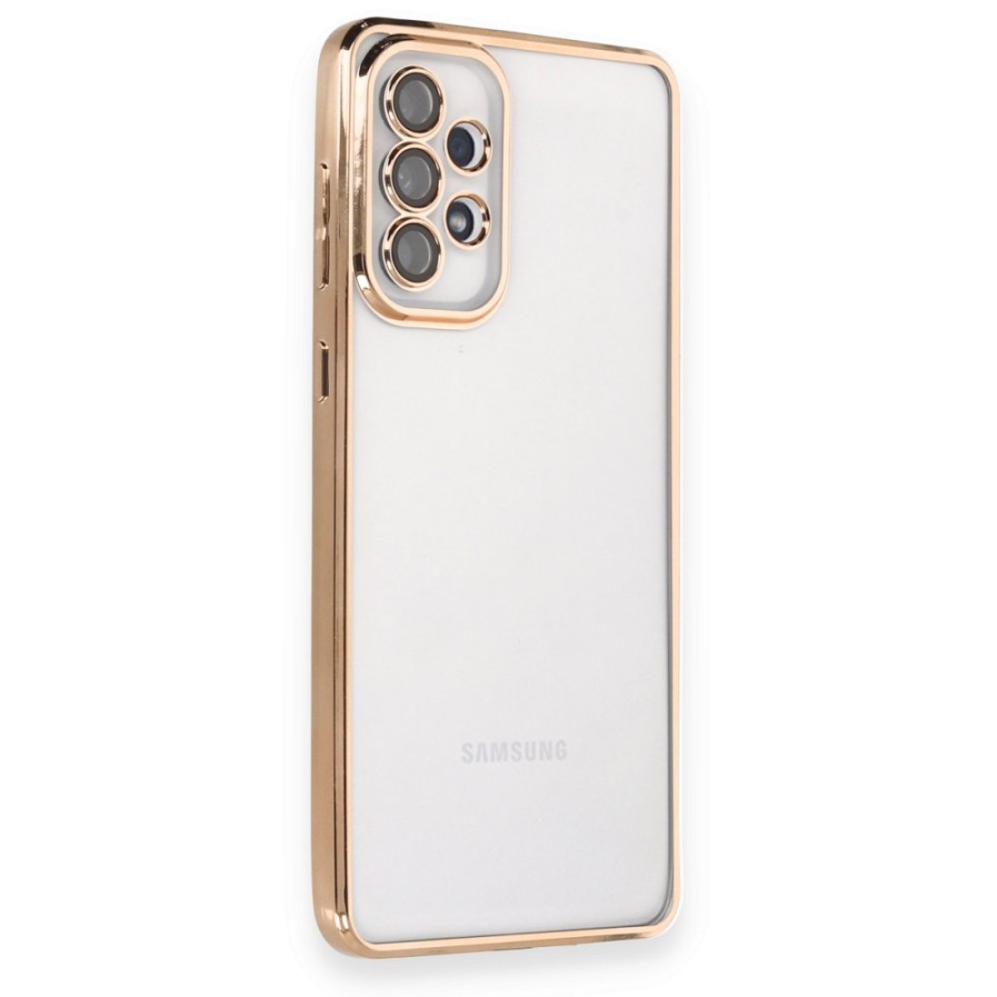 Samsung Galaxy A53 5G Kılıf Razer Lensli Silikon - Gold