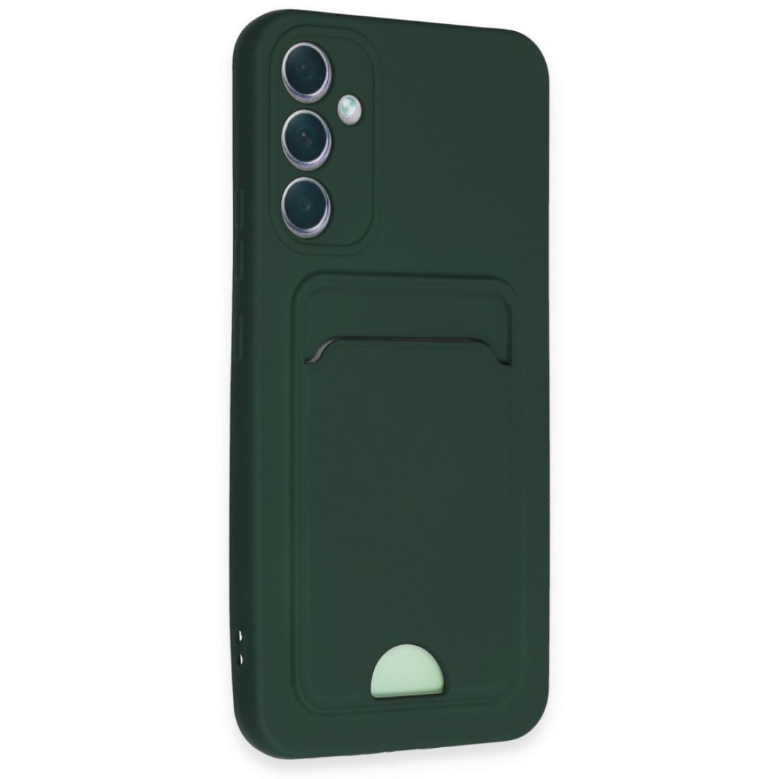 Samsung Galaxy A54 5G Kılıf Kelvin Kartvizitli Silikon - Koyu Yeşil
