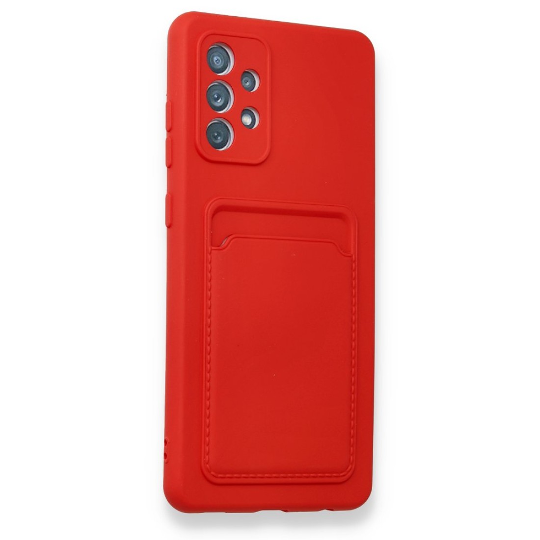 Samsung Galaxy A72 Kılıf Kelvin Kartvizitli Silikon - Kırmızı