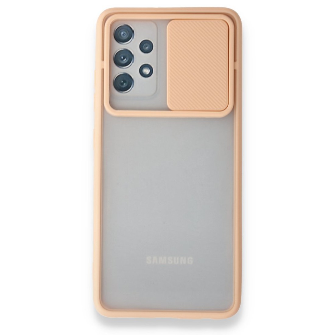 Samsung Galaxy A72 Kılıf Palm Buzlu Kamera Sürgülü Silikon - Pembe