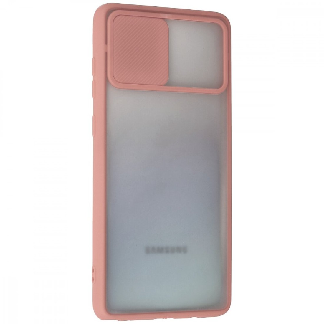 Samsung Galaxy A81 / Note 10 Lite Kılıf Palm Buzlu Kamera Sürgülü Silikon - Pembe