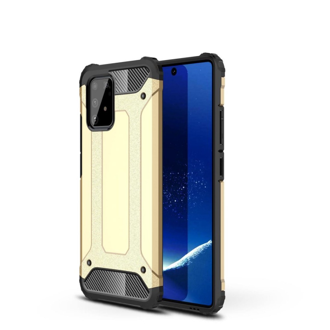 Samsung Galaxy A91 / S10 Lite Kılıf Tank Silikon Kapak - Gold