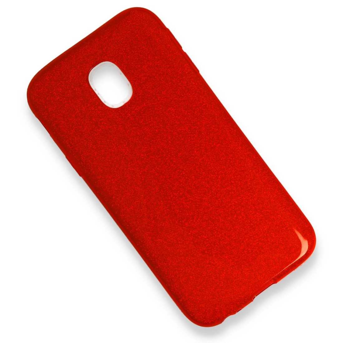 Samsung Galaxy J3 Pro / J330 Kılıf Simli Katmanlı Silikon - Kırmızı