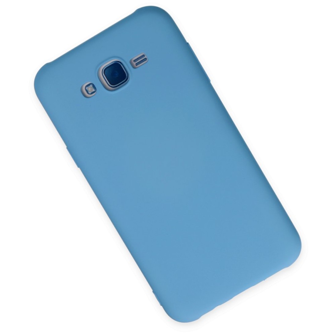 Samsung Galaxy J7 Kılıf Nano içi Kadife  Silikon - Mavi