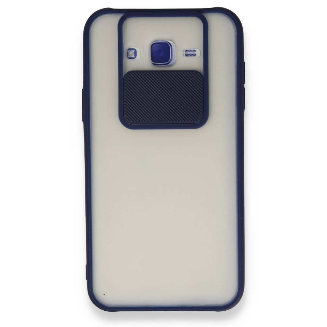 Samsung Galaxy J7 Kılıf Palm Buzlu Kamera Sürgülü Silikon - Lacivert