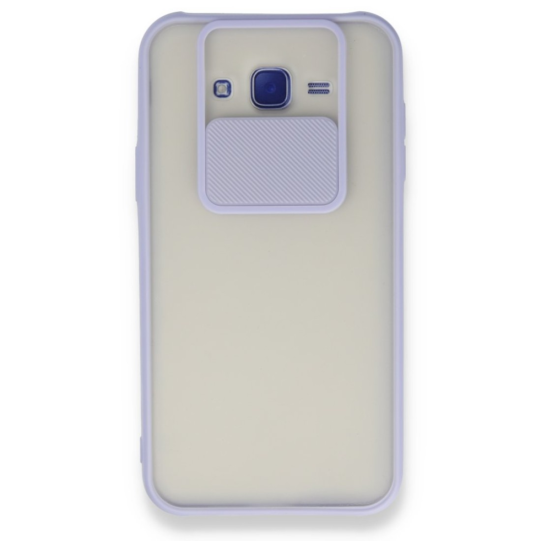 Samsung Galaxy J7 Kılıf Palm Buzlu Kamera Sürgülü Silikon - Lila