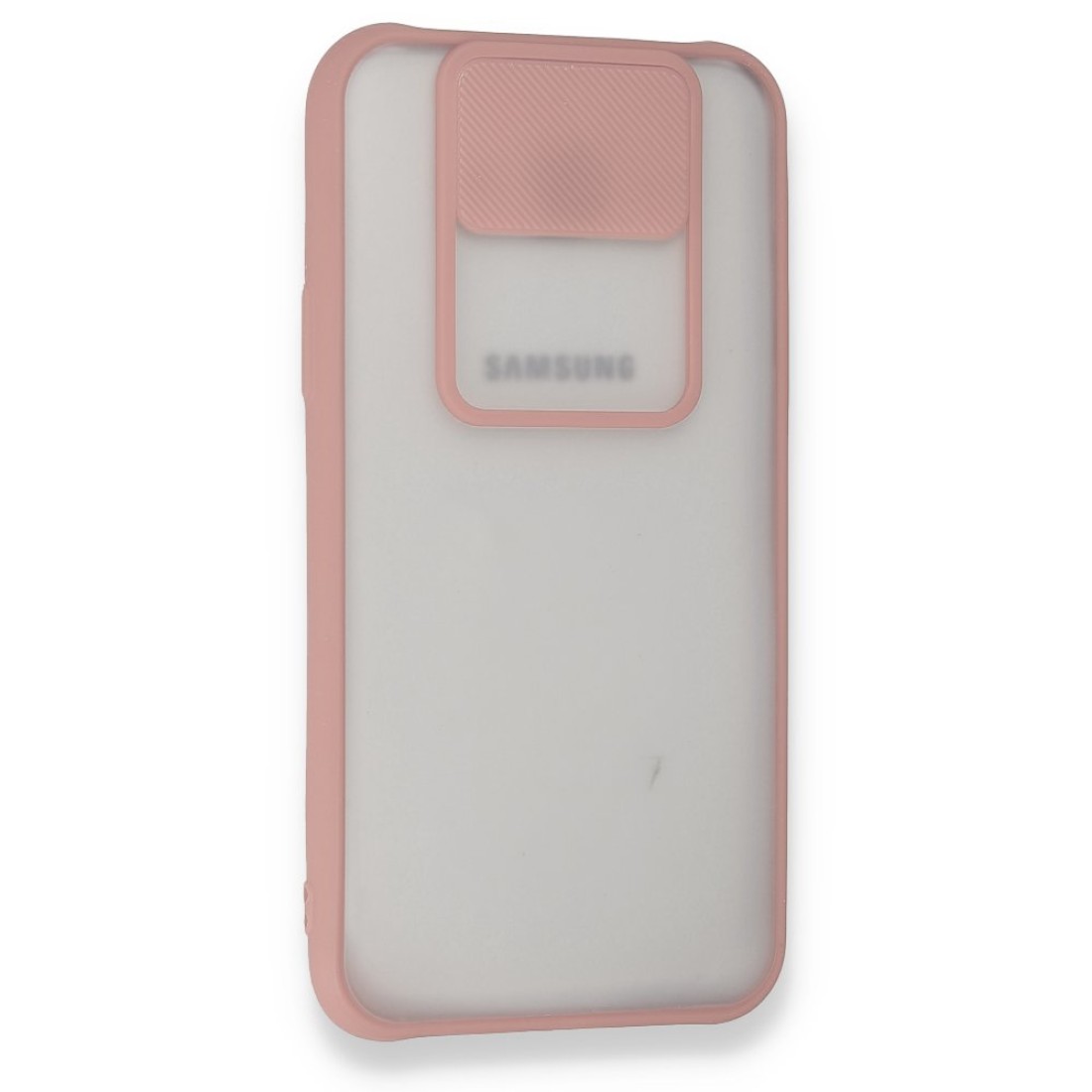 Samsung Galaxy J7 Kılıf Palm Buzlu Kamera Sürgülü Silikon - Pembe
