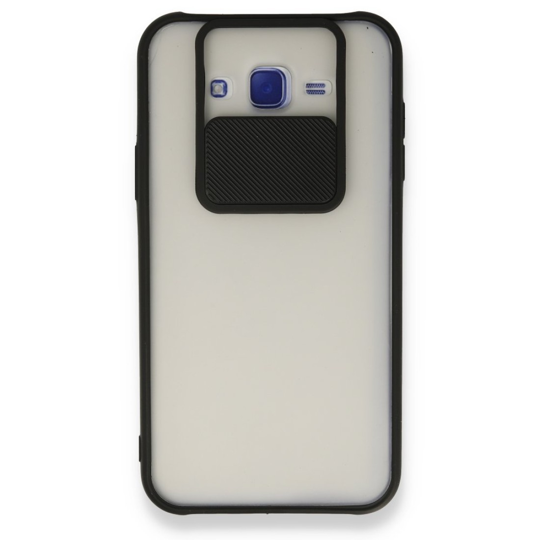 Samsung Galaxy J7 Kılıf Palm Buzlu Kamera Sürgülü Silikon - Siyah