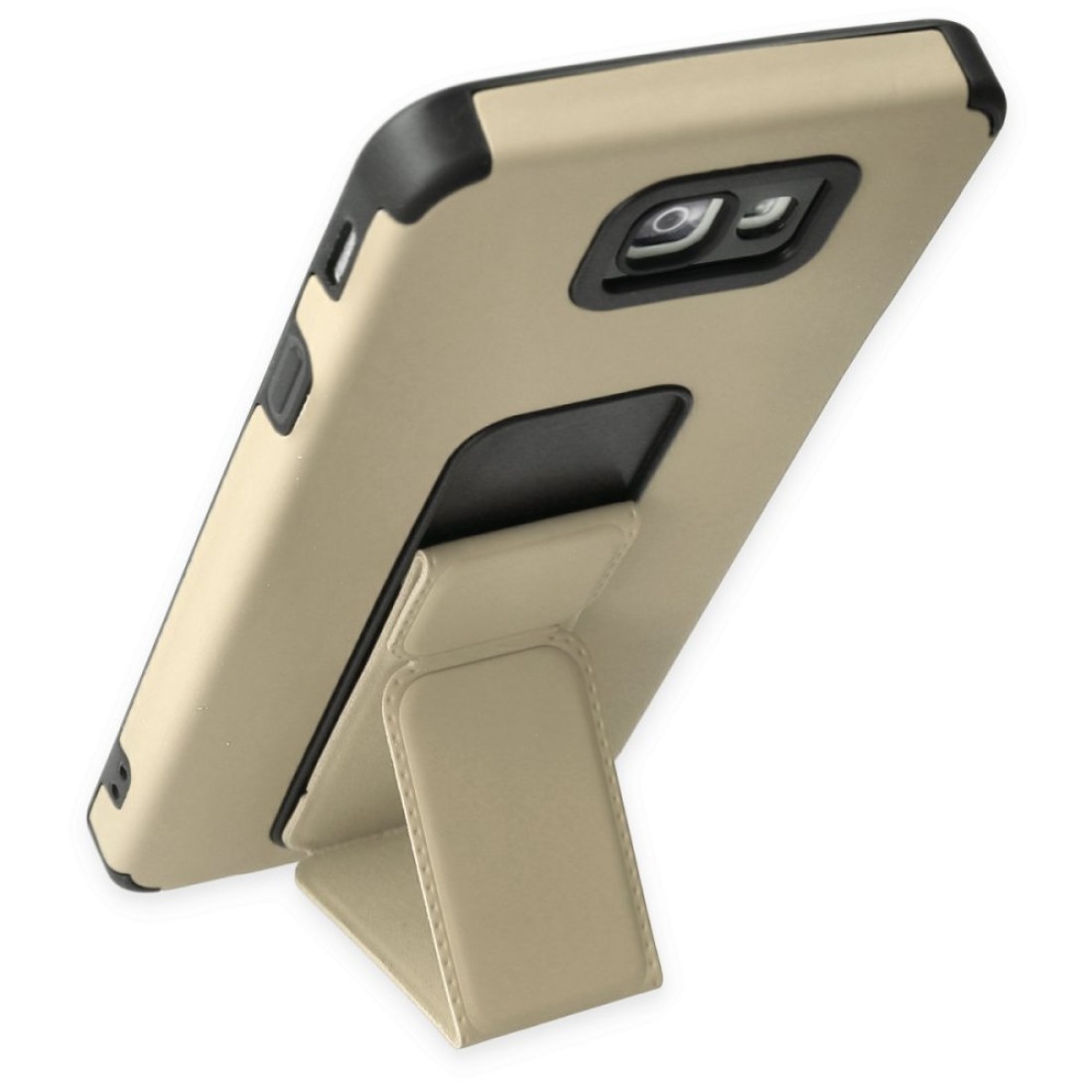 Samsung Galaxy J7 Prime Kılıf Mega Standlı Silikon - Gold