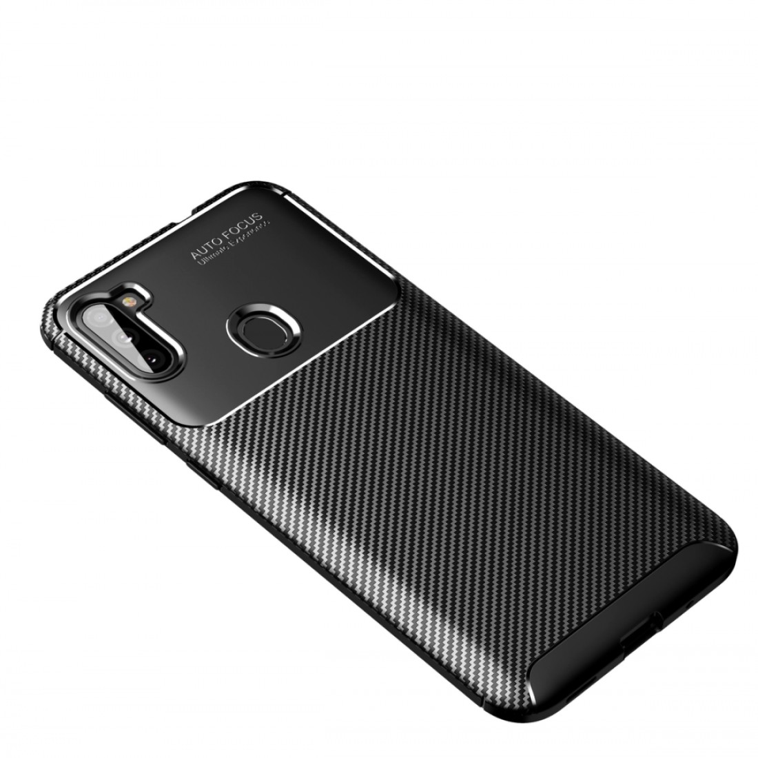 Samsung Galaxy M11 Kılıf Focus Karbon Silikon - Siyah