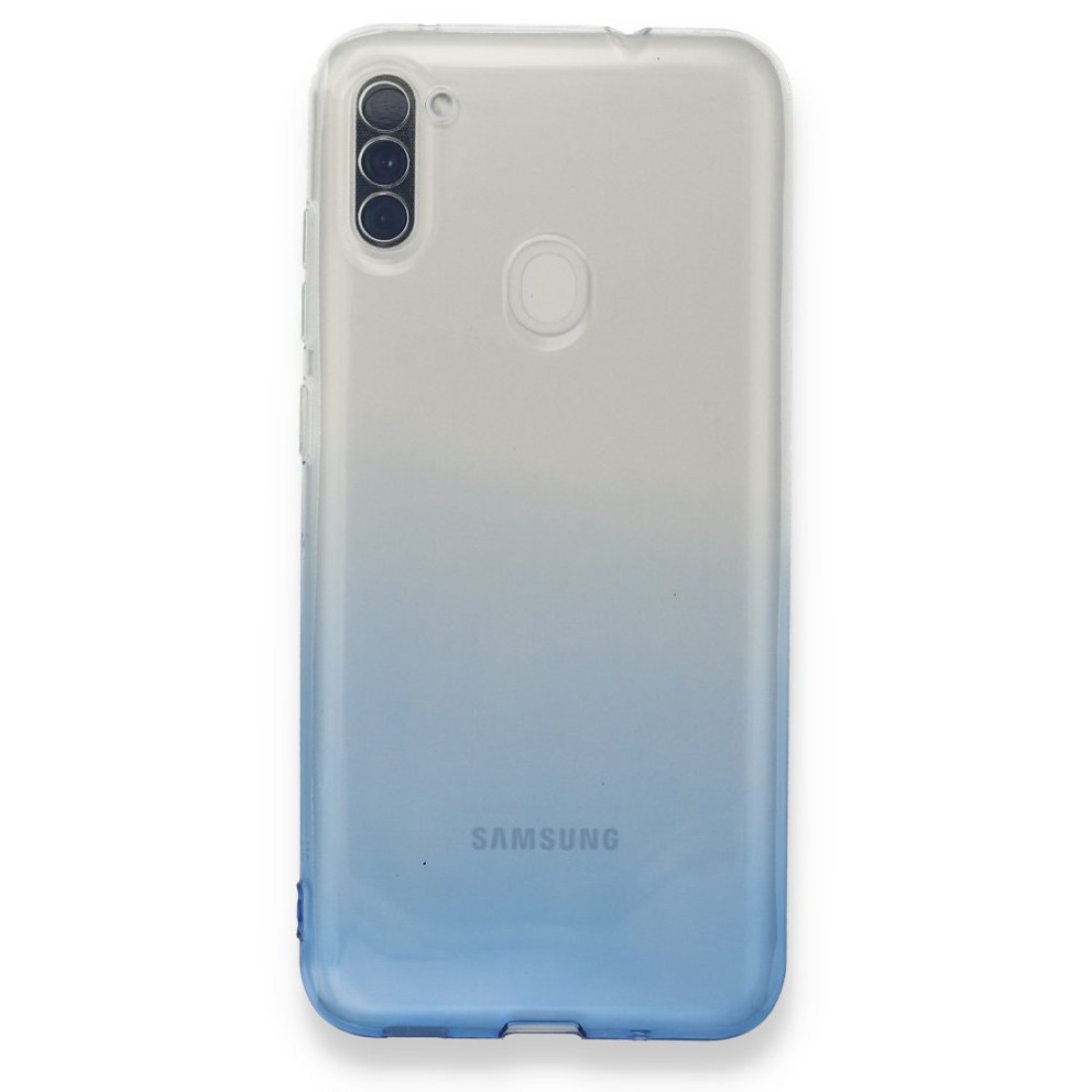 Samsung Galaxy A11 Kılıf Lüx Çift Renkli Silikon - Mavi