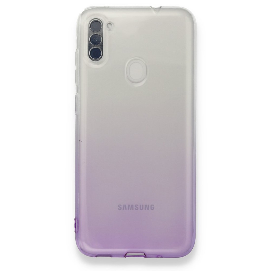 Samsung Galaxy A11 Kılıf Lüx Çift Renkli Silikon - Mor