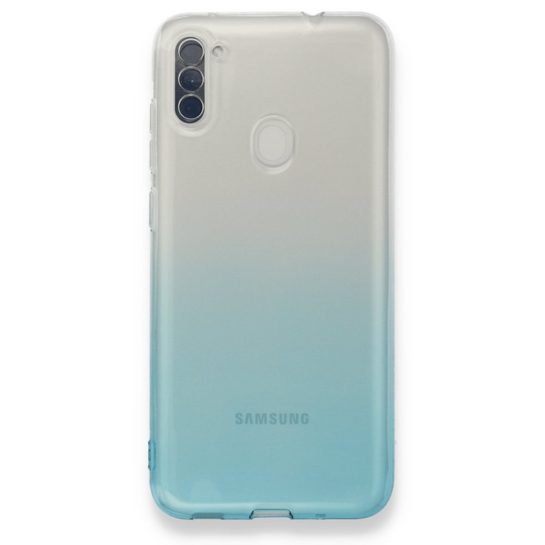 Samsung Galaxy M11 Kılıf Lüx Çift Renkli Silikon - Turkuaz