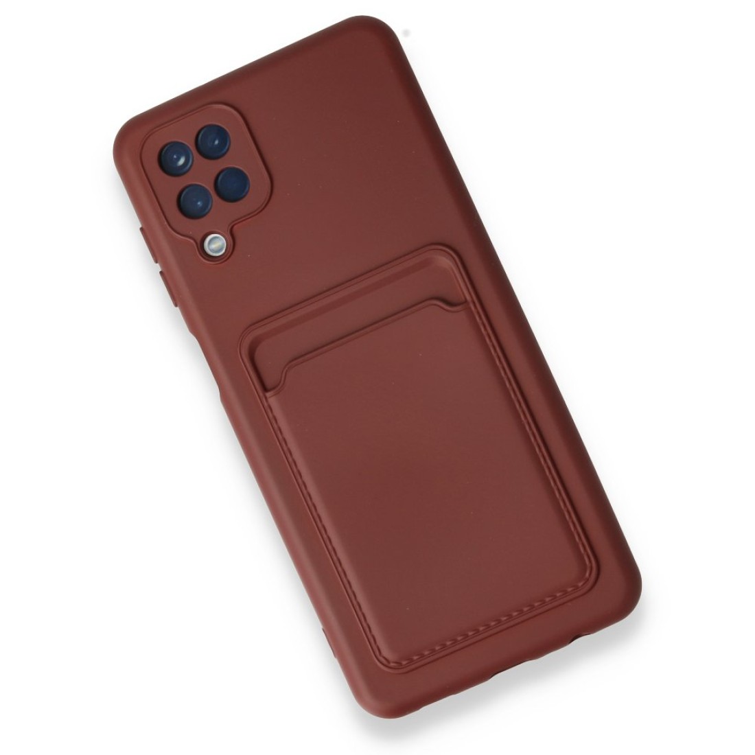 Samsung Galaxy M12 Kılıf Kelvin Kartvizitli Silikon - Bordo