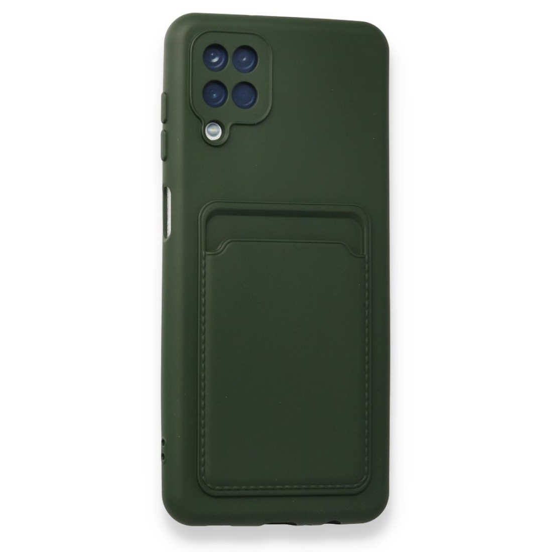 Samsung Galaxy M12 Kılıf Kelvin Kartvizitli Silikon - Koyu Yeşil