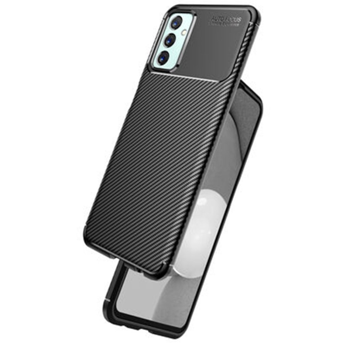 Samsung Galaxy M13 Kılıf Focus Karbon Silikon - Siyah