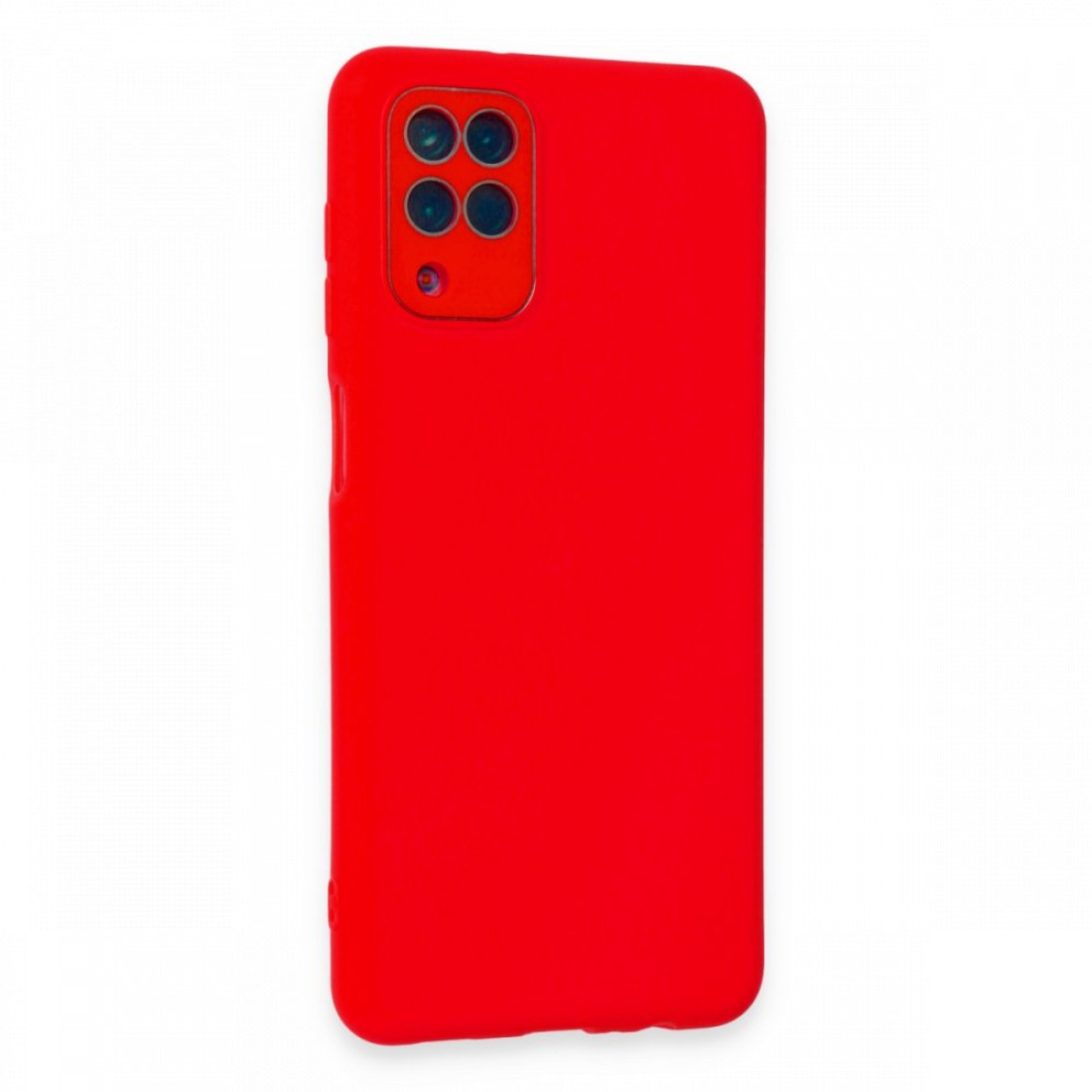 Samsung Galaxy M22 Kılıf Lansman Glass Kapak - Kırmızı