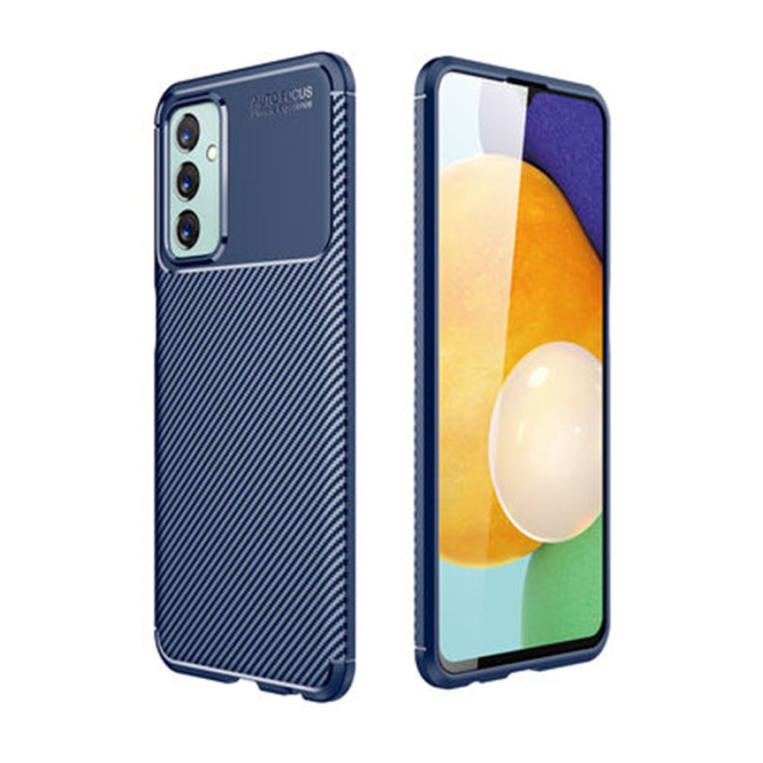 Samsung Galaxy M23 Kılıf Focus Karbon Silikon - Lacivert