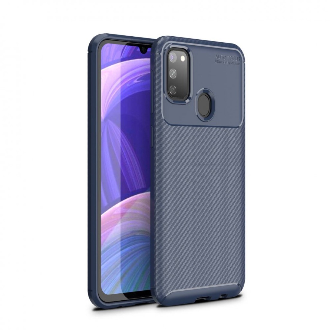 Samsung Galaxy M30S Kılıf Focus Karbon Silikon - Lacivert