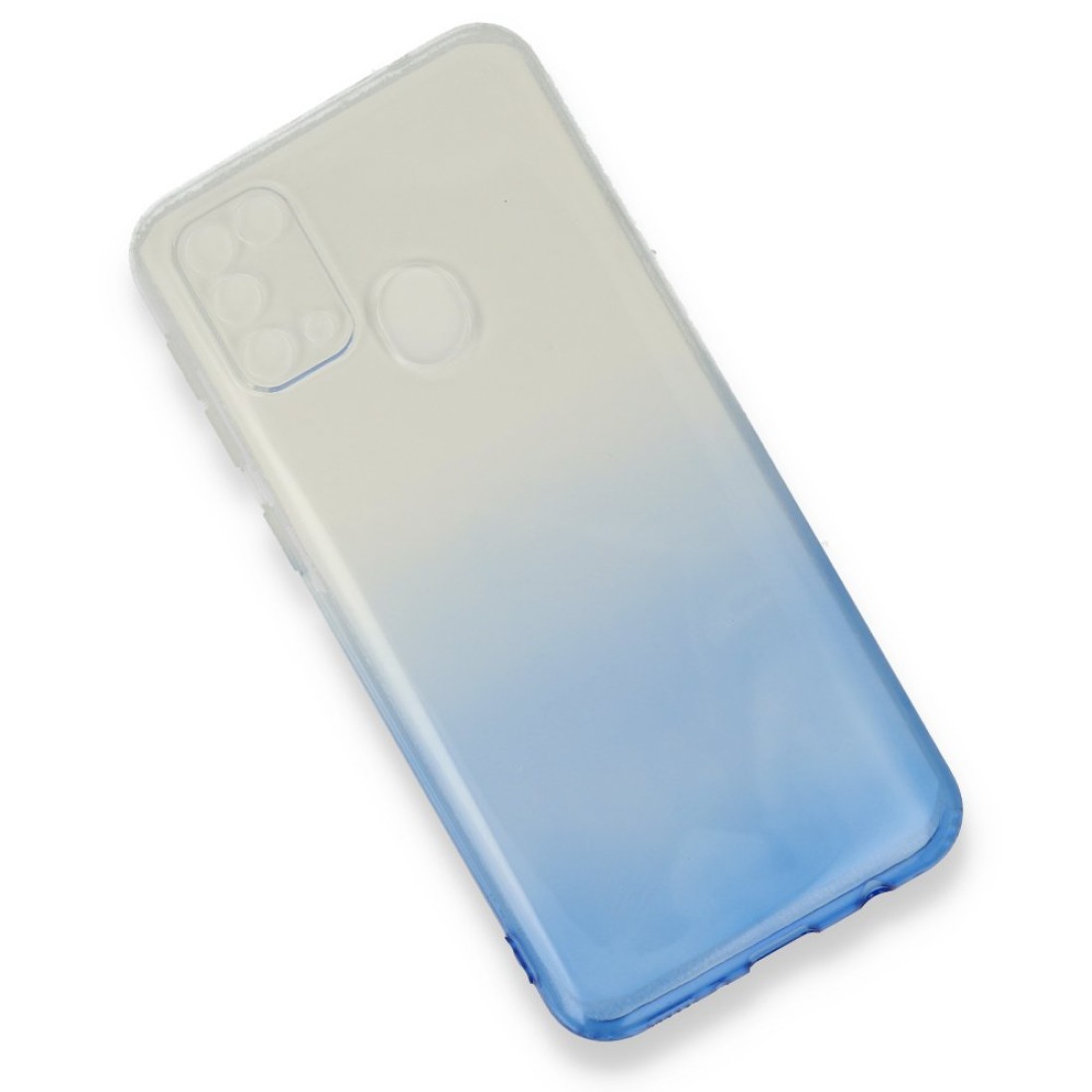 Samsung Galaxy M31 Kılıf Lüx Çift Renkli Silikon - Mavi