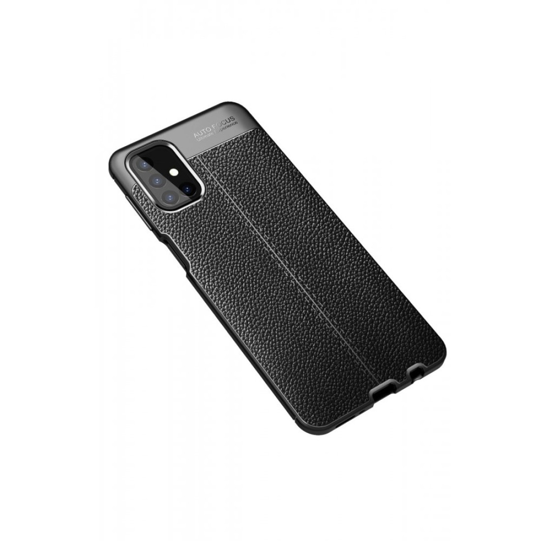 Samsung Galaxy M31S Kılıf Focus Derili Silikon - Siyah